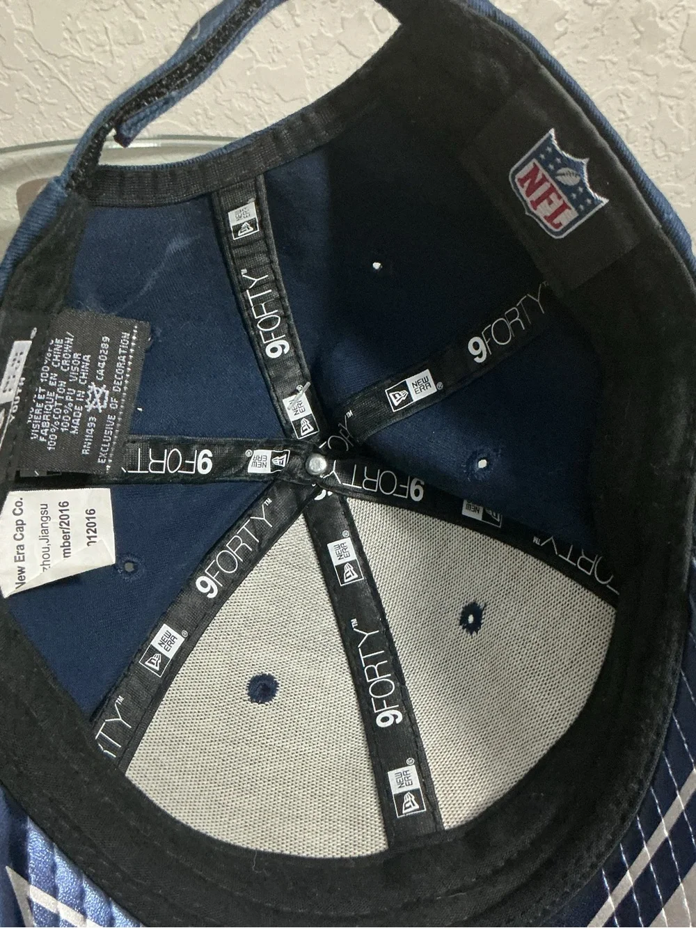 🏈 Dallas Cowboys New Era 9FORTY Strapback Hat Faux Leather Brim Youth Navy
